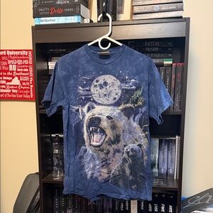 The Mountain Blue Tie-Dye Wolf Moon Short Sleeve Tee
